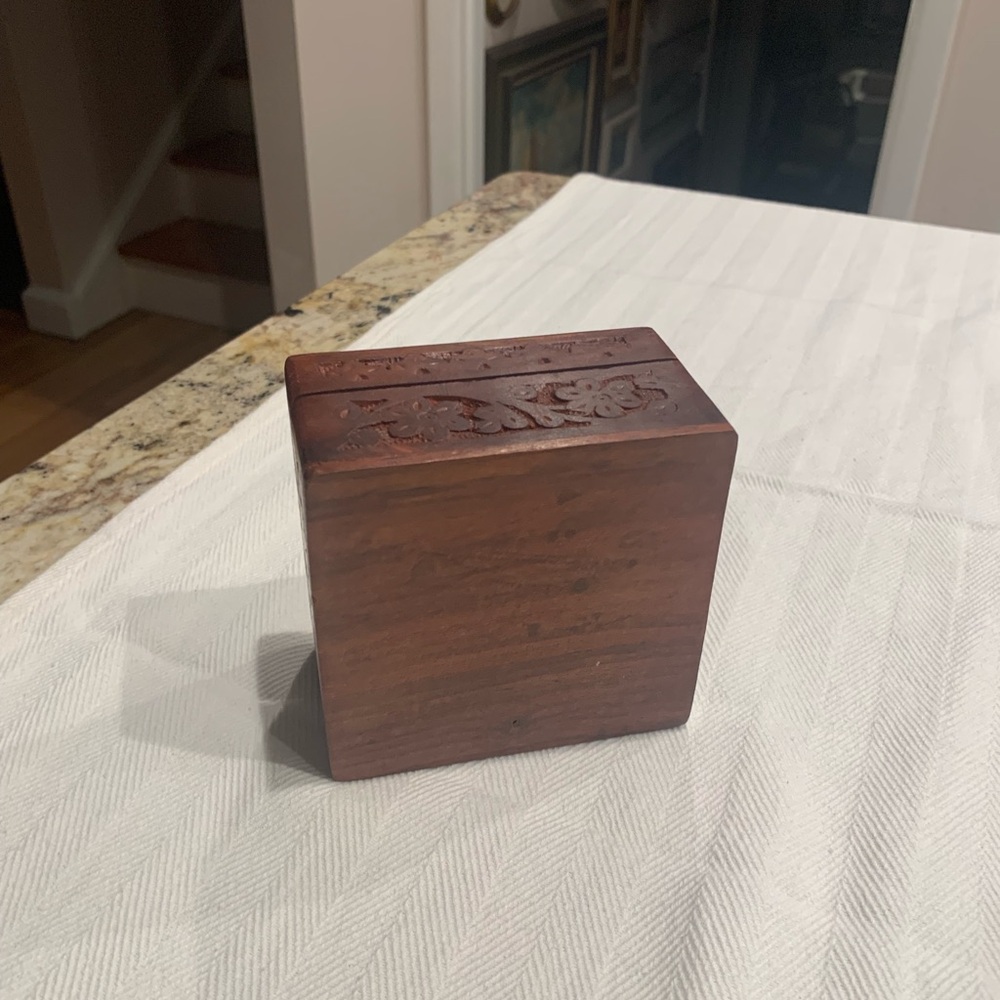 Carved Wooden Jewelry Box - Picture 6 of 6
